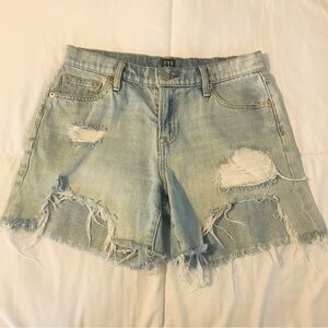 GAP Light Wash Destructed Distressed Cut Off Jean Shorts Women’s size 25 0 XS